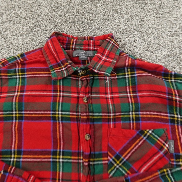 Eddie Bauer Shirt Mens M Red Plaid Flannel Button Up Long Sleeve Outdoor Hike - Picture 3 of 11